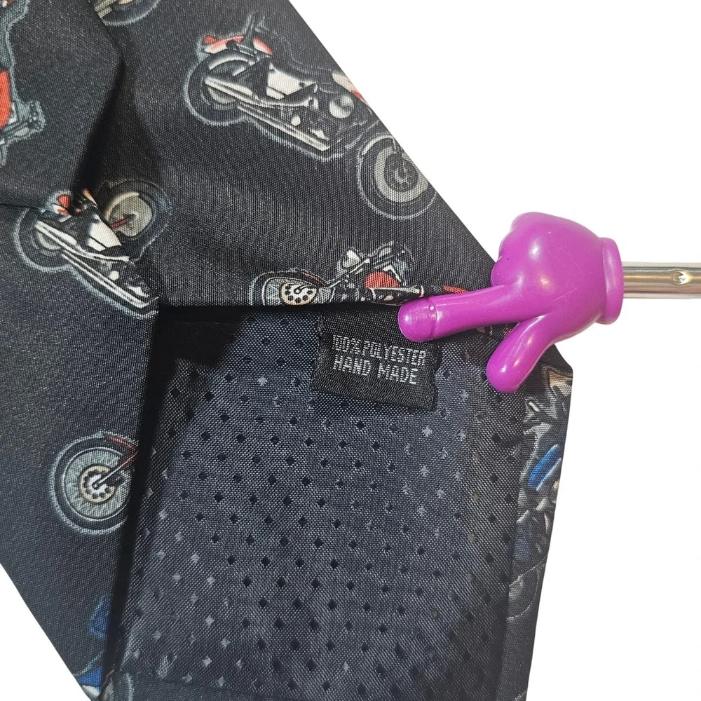 Parquet Necktie Motorcycle Novelty Print Mens Fashion‎ Accessory